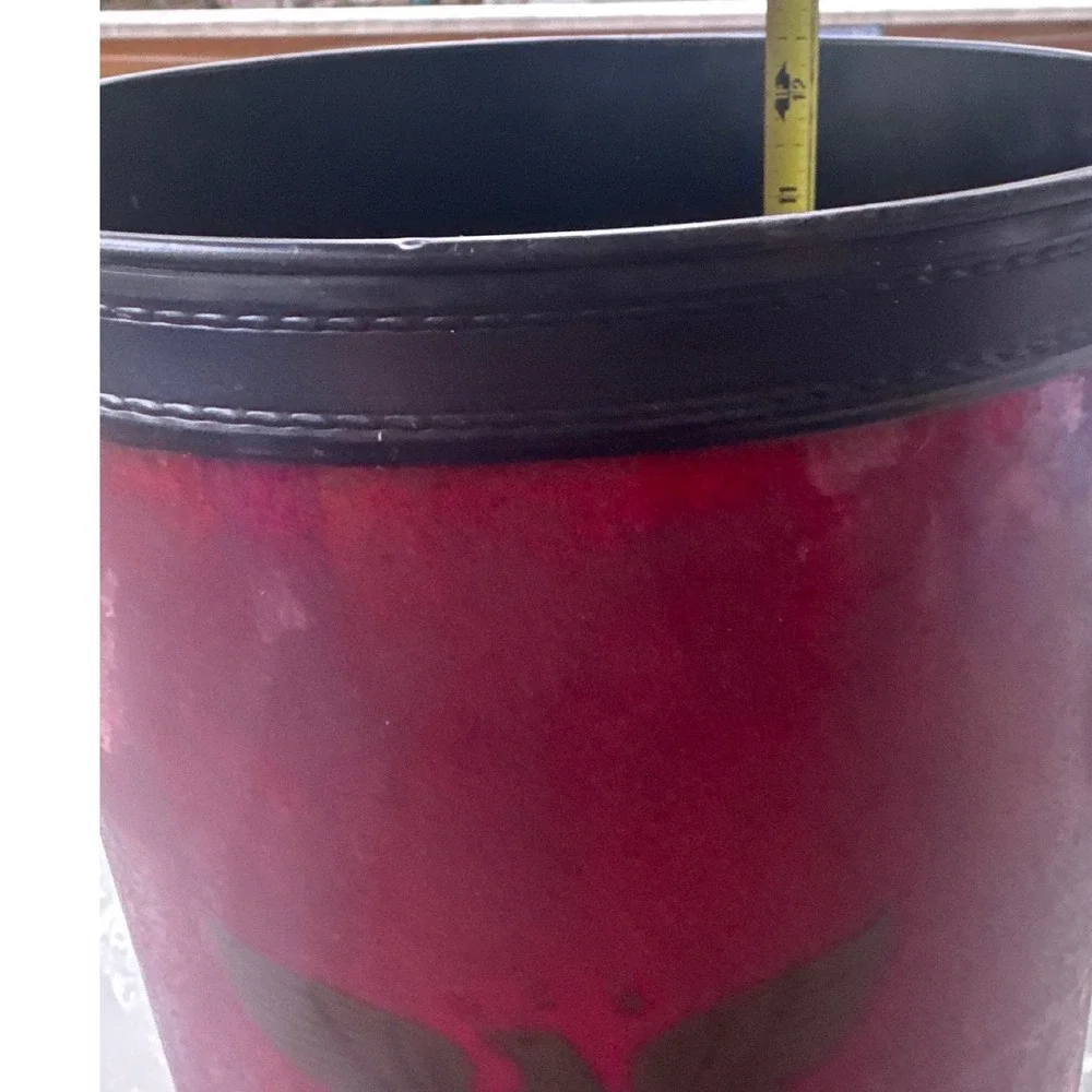 Kraftware Wastebasket Red Good Federal Eagle Faux Leather Vintage